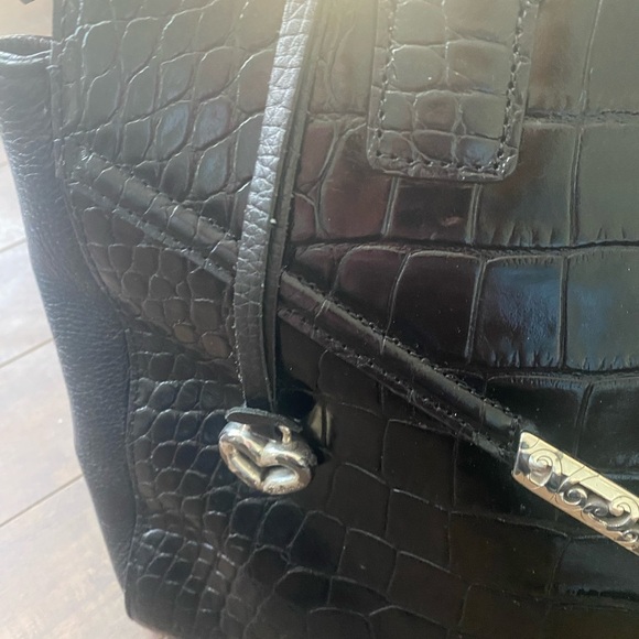 Brighton  Black Crocodile-Embossed shoulder Handbag - Picture 12 of 16